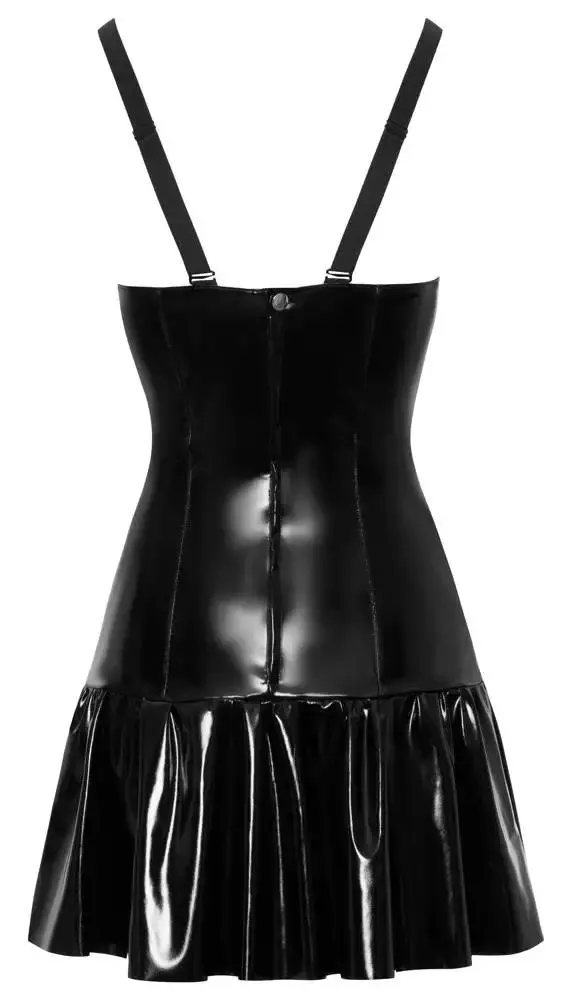 Black Level Lack Kleid ausgestellt - Verführerisches Glanzstück! schwarz Größe M Black Level Lack Kleid ausgestellt - Verführerisches Glanzstück! schwarz Größe S – Hollow Rückseite