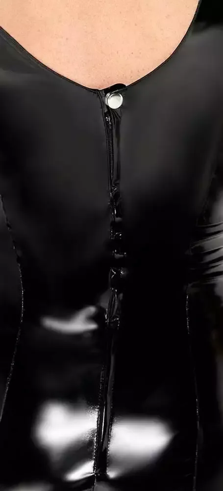 Black Level Lackkleid mit Schnallen, kurz, tailliert, ärmellos - Fetisch & Fashion schwarz Größe M Black Level Lackkleid mit Schnallen, kurz, tailliert, ärmellos - Fetisch & Fashion schwarz Größe S – Det B