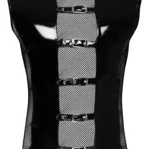 Black Level Lack H.Shirt S - Ärmelloses Shirt im Lack-Netz-Mix XL Black Level Lack H.Shirt S - Ärmelloses Shirt im Lack-Netz-Mix S – Hollow B