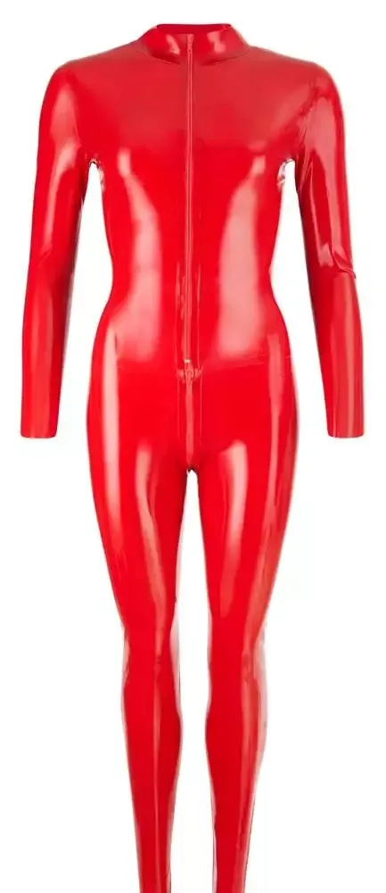 Late X Latex Catsuit - Sexy Einteiler mit Stehkragen und Reißverschluss 2XL Late X Latex Catsuit - Sexy Einteiler mit Stehkragen und Reißverschluss XS – Hollow B