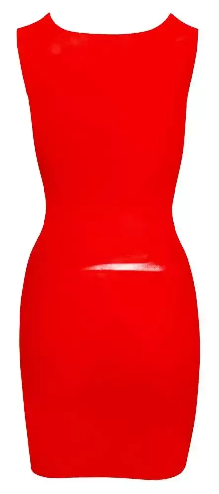 Late X Latex Minikleid - Leuchtendes Rot, Hauteng & Figurformend S Late X Latex Minikleid - Leuchtendes Rot, Hauteng & Figurformend XS – Hollow Rückseite