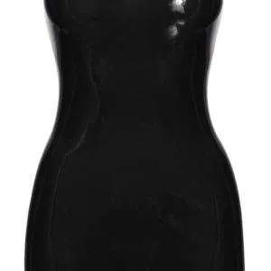 Late X Latex Minikleid - Schwarzes Fetish-Kleid mit Reißverschluss (70 Zeichen) M Late X Latex Minikleid - Schwarzes Fetish-Kleid mit Reißverschluss (70 Zeichen) S – Hollow B
