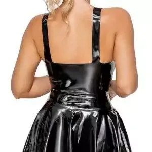 LateX Minikleid - Schlicht-schönes Rubber-Fashionista Kleid M LateX Minikleid - Schlicht-schönes Rubber-Fashionista Kleid S – Rückseite
