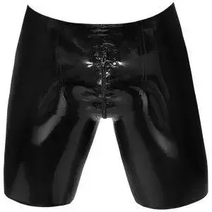 LateX Herren Latex Pants Zipper - Enges Höschen mit Reißverschluss (0,4 mm) S LateX Herren Latex Pants Zipper - Enges Höschen mit Reißverschluss (0,4 mm) S – Hollow B