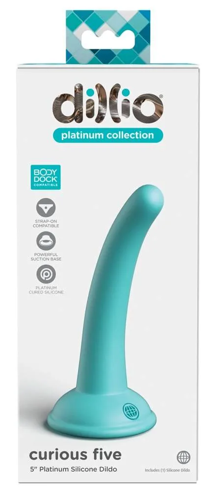 Dillio Platinum Curious Five - Biegsamer Dildo mit Saugfuß Teal Dillio Platinum Curious Five - Biegsamer Dildo mit Saugfuß Teal – Verpackung C