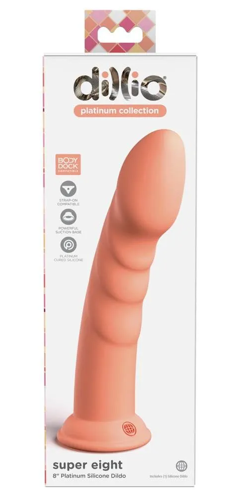 Dillio Platinum Biegsamer Super Eight Dildo Peach Dillio Platinum Biegsamer Super Eight Dildo Peach – Verpackung C