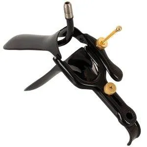 Fetish Collection Spekulum mit Luft- & Flüssigkeitsschlauch - Schwarz/Gold, Edelstahl, 15 cm Fetish Collection Spekulum mit Luft- & Flüssigkeitsschlauch - Schwarz/Gold, Edelstahl, 15 cm – E