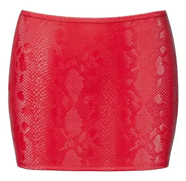 Cottelli PARTY Roter Schlangenhaut-Optik Minirock Cottelli PARTY Roter Schlangenhaut-Optik Minirock – Hollow B