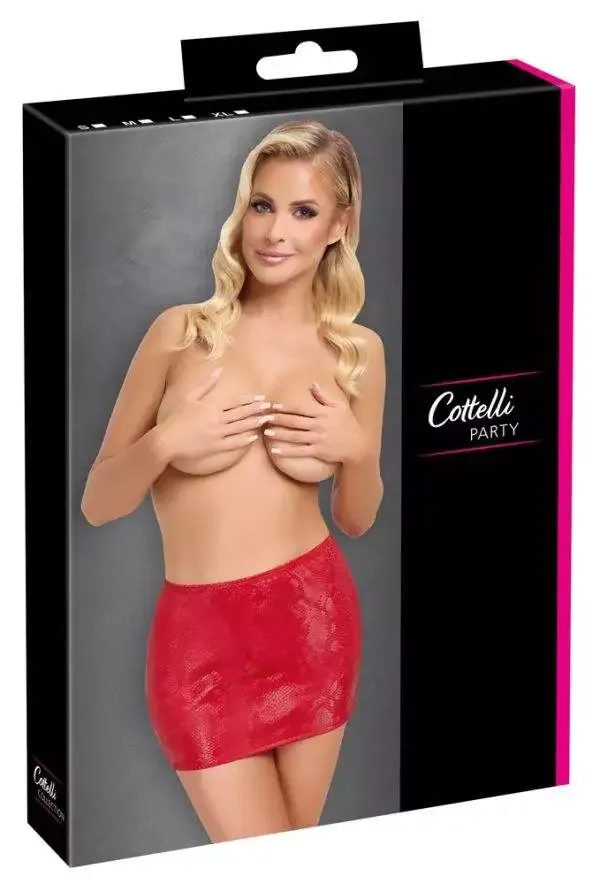 Cottelli PARTY Roter Schlangenhaut-Optik Minirock – Verpackung