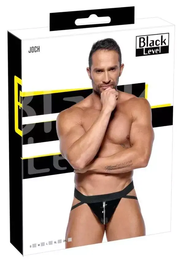 Black Level Lack-Jock mit Zugriff, Größe M, Schwarz – Verpackung