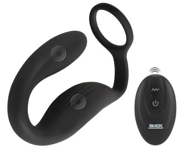 Black Velvets Cock Ring mit RC Butt Plug - Prostata Vibrator & Penisring, 13 cm - Schwarz Black Velvets Cock Ring mit RC Butt Plug - Prostata Vibrator & Penisring, 13 cm - Schwarz – A