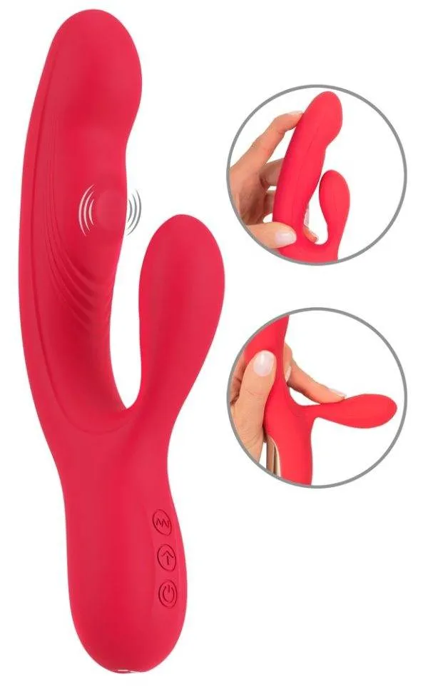 Sweet Smile Thumping Rabbit Vibrator - Dual-Stimulation in 10 Vibrationsmodi (Orgasmic Red, S/M) – A