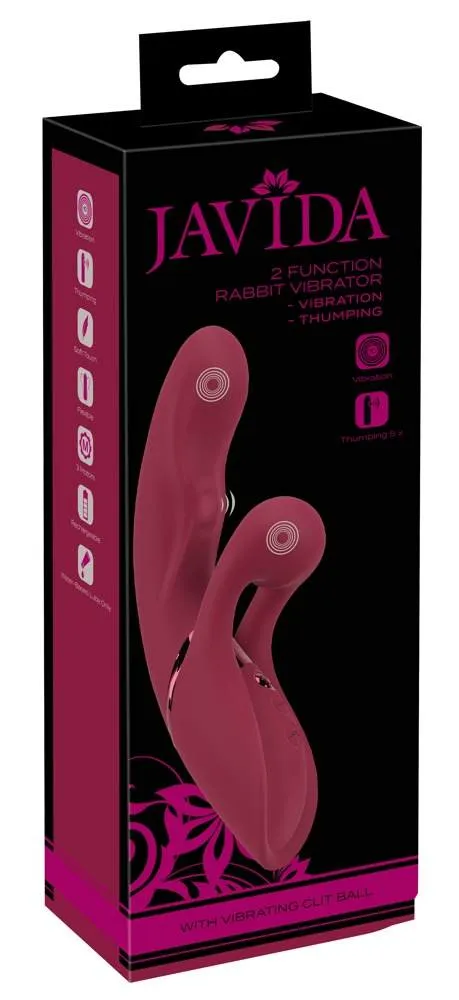 Javida 2 Function Rabbit Vibrator - Orgasmus-Power - G-Zone Stimulation - Klopf-Funktion - Silikon - USB-aufladbar – Verpackung Javida 2 Function Rabbit Vibrator - Orgasmus-Power - G-Zone Stimulation - Klopf-Funktion - Silikon - USB-aufladbar – Verpackung