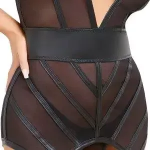 Cottelli LINGERIE Strapshemd Set - Schwarz, Powernet, Mattlook Cottelli LINGERIE Strapshemd Set - Schwarz, Powernet, Mattlook – Det