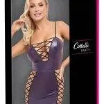 Cottelli PARTY Mattlook Minikleid in Dunkellila – Verpackung