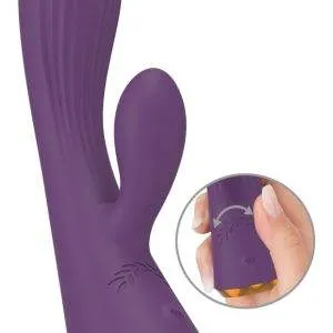You2Toys Double Layer Silicone Rabbit Vibrator - Super Soft, doppelt intensiv, eleganter, handlicher, mit flexibler Clitoris-Stimulator und G-Zone Stimulation in Vagina, 3 Intensitäten, 5 Vibrationsmodi, wiederaufladbar, USB-Ladekabel, 17,9 cm Gesamtlänge, waschbar in Silikon, PU, ABS, 165 g. – A