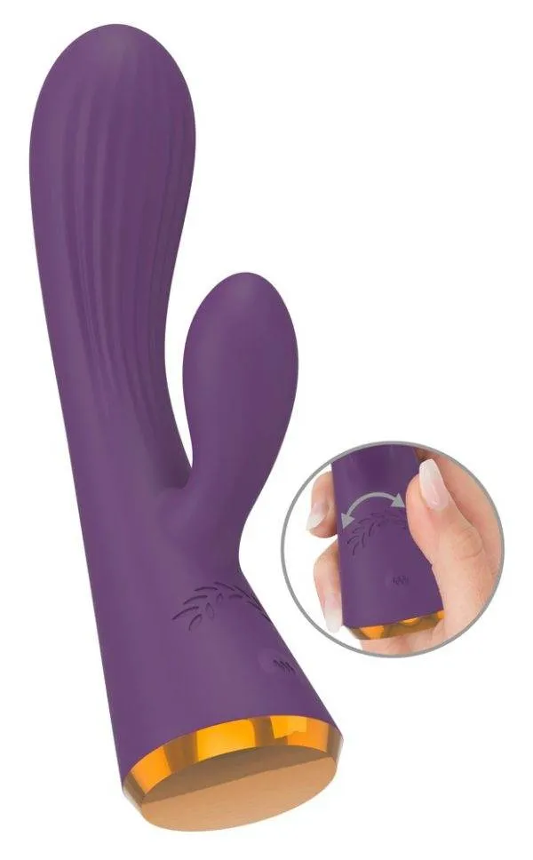 You2Toys Double Layer Silicone Rabbit Vibrator - Super Soft, doppelt intensiv, eleganter, handlicher, mit flexibler Clitoris-Stimulator und G-Zone Stimulation in Vagina, 3 Intensitäten, 5 Vibrationsmodi, wiederaufladbar, USB-Ladekabel, 17,9 cm Gesamtlänge, waschbar in Silikon, PU, ABS, 165 g. – A
