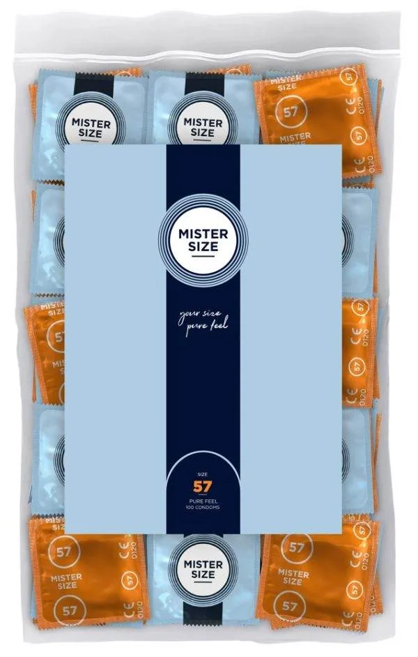 Mister Size Transparente Kondome 57 mm - Vegan & Gleitcreme - Hauchdünn - Für MEHR Gefühl – A