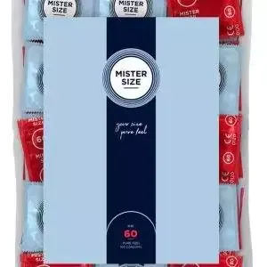 Mister Size Transparente Kondome 60 mm, vegan, hauchdünn, Gleitcreme, Reservoir – A