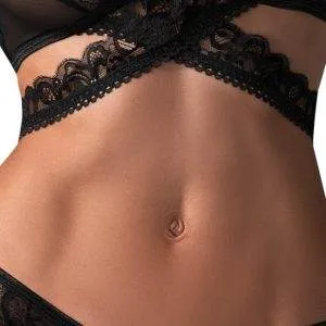 Obsessive Blomentis 2-teiliges Set, schwarz-transparent, Größe und Farbe wählbar Obsessive Blomentis Set - Verführerisches 2-teiliges Schwarz-Transparentes Set BH und Slip – Det