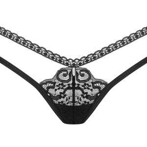 Obsessive String Blomentis - Schwarze Verführung Obsessive | Größe: S/M | Schwarzer Spitzen-String