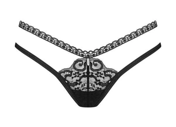 Obsessive String Blomentis - Schwarze Verführung Obsessive | Größe: S/M | Schwarzer Spitzen-String