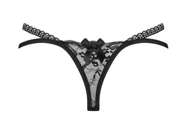 Obsessive String Blomentis - Schwarze Verführung Obsessive | Größe: S/M | Schwarzer Spitzen-String