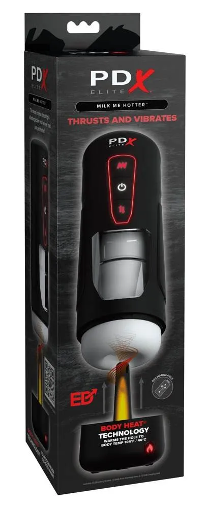 PDX Elite Vibrating Warming Masturbator Milk Me Hotter - Automatischer Handjob mit Vibrationen, Massage und Wärme – Verpackung PDX Elite Vibrating Warming Masturbator Milk Me Hotter - Automatischer Handjob mit Vibrationen, Massage und Wärme – Verpackung
