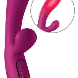 JimmyJane Solis Rabbit Vibrator - Dual-Stimulation - 3 Motoren - 10 Modi - Wärmefunktion - Wasserdicht - Silikon, ABS - Wiederaufladbar – A