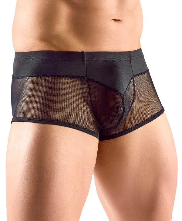 Svenjoyment Herren Pants Schwarz - Show-off Style mit Komfort-Materialmix - Größe S Svenjoyment Herren Pants in Schwarz, Größe L, mit transparentem Netzstoff – B