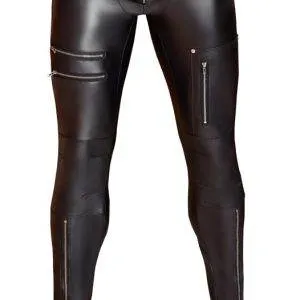 NEK Skinny Hose mit Zip- und Nieten-Details in Schwarz – A