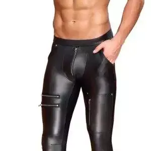 NEK Damen Stretchhose in Mattschwarz mit silbernen Details NEK Skinny Hose mit Zip- und Nieten-Details in Schwarz – B