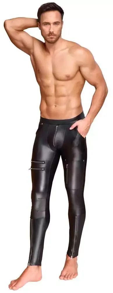 NEK Skinny Hose mit Zip- und Nieten-Details in Schwarz – B