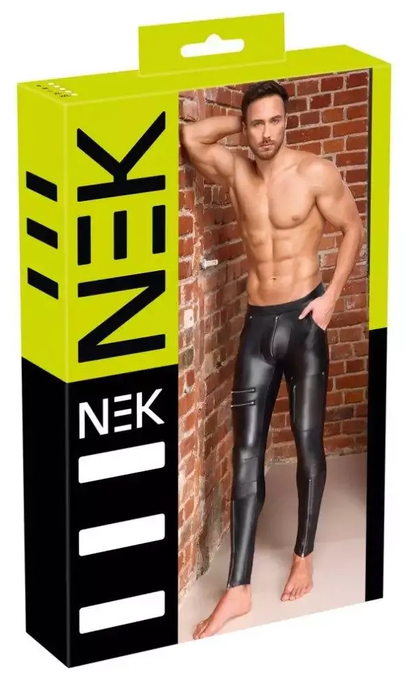 NEK Skinny Hose mit Zip- und Nieten-Details in Schwarz – Verpackung