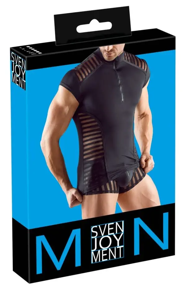 21618001701_verp Svenjoyment Streifen-Shirt Größe M Schwarz