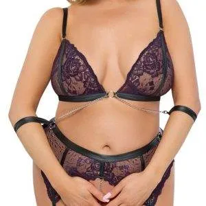 Cottelli BONDAGE Dark Desire Straps-Set, Größe: S/M, Farbe: Dunkellila Cottelli BONDAGE Dark Desire Straps-Set, Größe: S/M, Farbe: Dunkellila – B