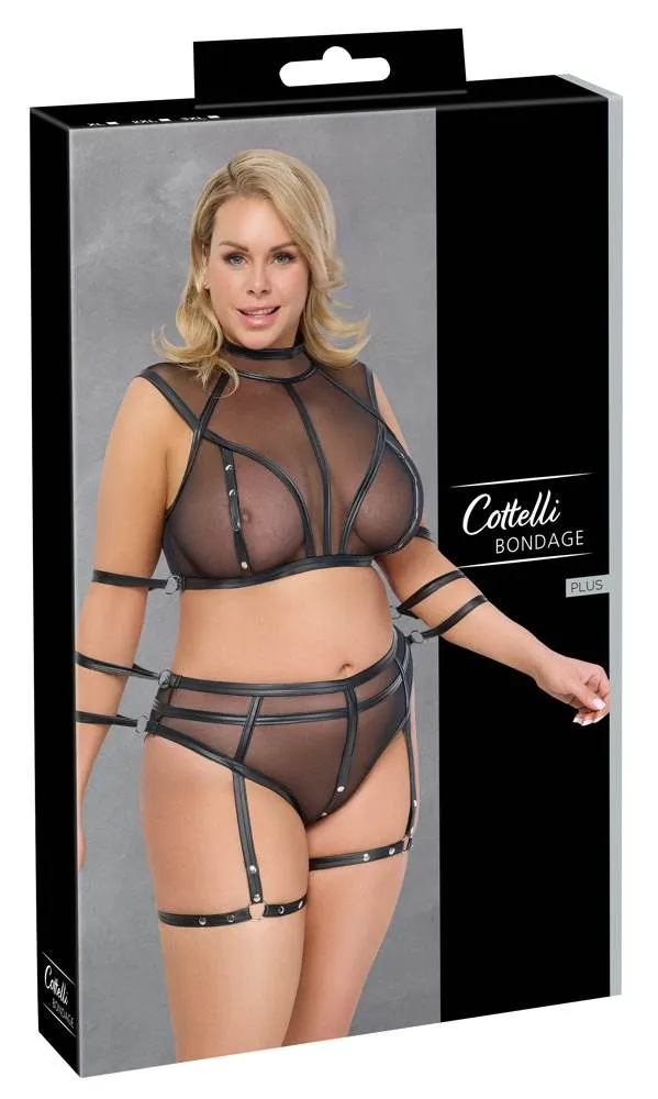 Cottelli BONDAGE Set mit Armfesseln, transparent, silberfarben – Verpackung Cottelli BONDAGE Set mit Armfesseln, transparent, silberfarben – Verpackung