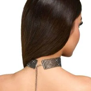 Cottelli ACCESSOIRES Schillerndes Strass-Halsband, Schwarz, 36 cm Cottelli ACCESSOIRES Schillerndes Strass-Halsband, Schwarz, 36 cm – Rückseite