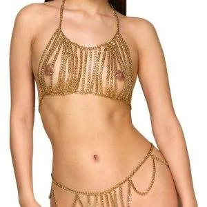 Cottelli Glamour Gold Ketten-Bikini – A