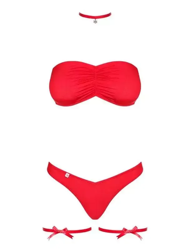 Obsessive Dessous-Set Kissmas, Rot, Größe S/M Obsessive Dessous-Set Kissmas, Rot, Größe S/M – Hollow B