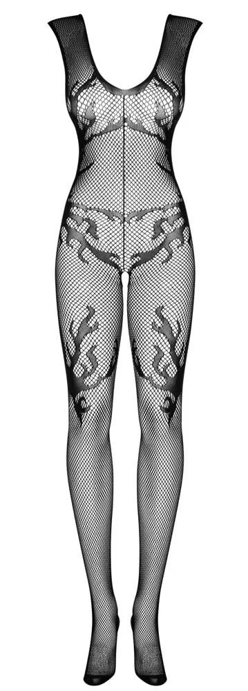 Obsessive Flammen-Netz Catsuit ouvert F241 - Schwarz - Größe S-L Obsessive Flammen-Netz Catsuit ouvert F241 - Schwarz - Größe S-L – Hollow B