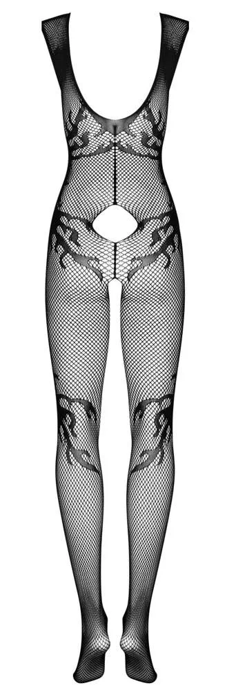 Obsessive Flammen-Netz Catsuit ouvert F241 - Schwarz - Größe S-L Obsessive Flammen-Netz Catsuit ouvert F241 - Schwarz - Größe S-L – Hollow Rückseite