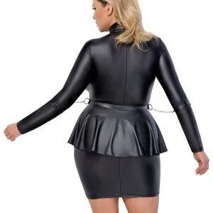 Cottelli BONDAGE Minikleid mit Armfesseln, Mattlook, Schwarz, Größe S/M Cottelli BONDAGE Langarm-Minikleid mit Armfesseln, Schwarz – Rückseite