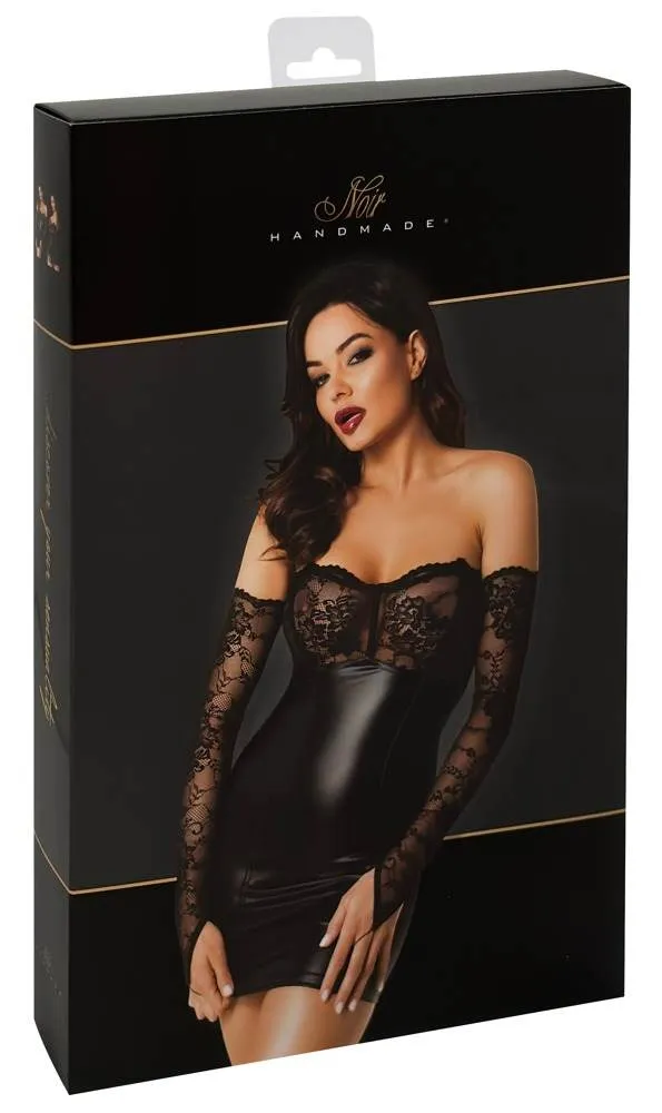 Noir Powerwetlook Tube-Minikleid mit Spitzen-Oberteil, Größe S, Schwarz – Verpackung Noir Powerwetlook Tube-Minikleid mit Spitzen-Oberteil, Größe S, Schwarz – Verpackung