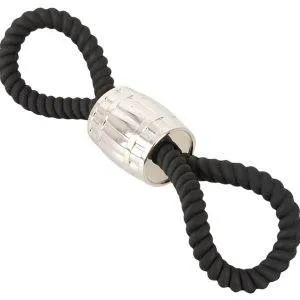 Rebel Heavy Rope Cock Strap - Zügelndes Doppel-Lasso, Schwarz, Größe: variabel, Metall-Schiebegewicht 87g Rebel Heavy Rope Cock Strap - Zügelndes Doppel-Lasso, Schwarz, Größe: variabel, Metall-Schiebegewicht 87g – B