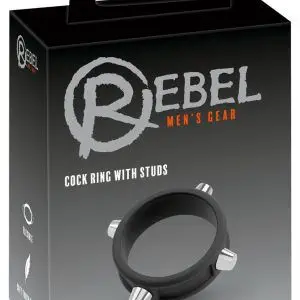 Rebel Cock Ring with Studs - Schwarzer Penisring aus Silikon mit Metallnieten Rebel Cock Ring with Studs - Schwarzer Penisring aus Silikon mit Metallnieten – Bild 1
