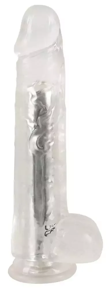 Crystal Clear Transparenter Vibrator - Flexibler Naturvibrator mit Saugfuß und 10 Vibrationsmodi, wiederaufladbar (24,5 cm) – B