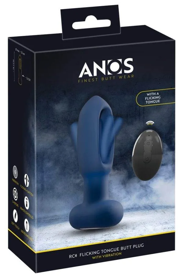ANOS RC Flicking Tongue Plug mit Vibration, anal, wiederaufladbar, ferngesteuert – Verpackung ANOS RC Flicking Tongue Plug mit Vibration, anal, wiederaufladbar, ferngesteuert – Verpackung