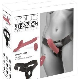You2Toys Strap-On Set mit Stoßvibrator und Fernbedienung, Schwarz – Verpackung