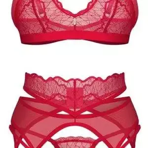 Obsessive Cupide Desir 3-teiliges Set in Sinnlichem Rot Obsessive Cupide Desir 3-teiliges Set in Sinnlichem Rot – Hollow B